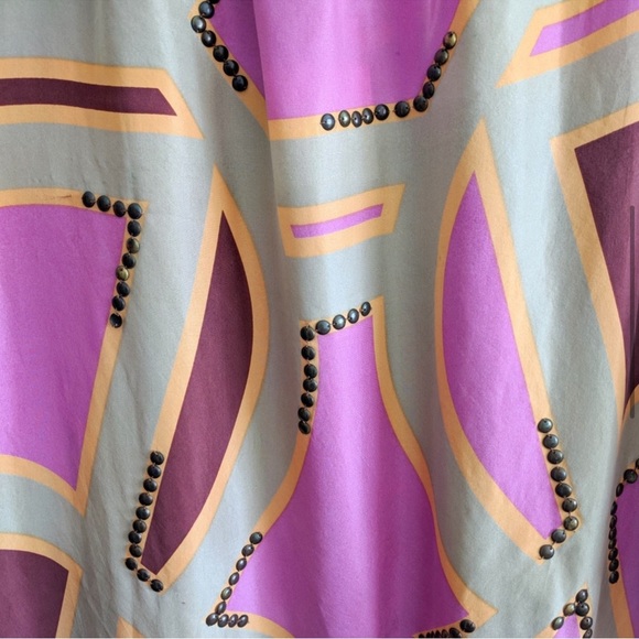 Antik Batik Silk Drop Waist Boho Lilac Shift Dress Size Medium - Picture 7 of 12